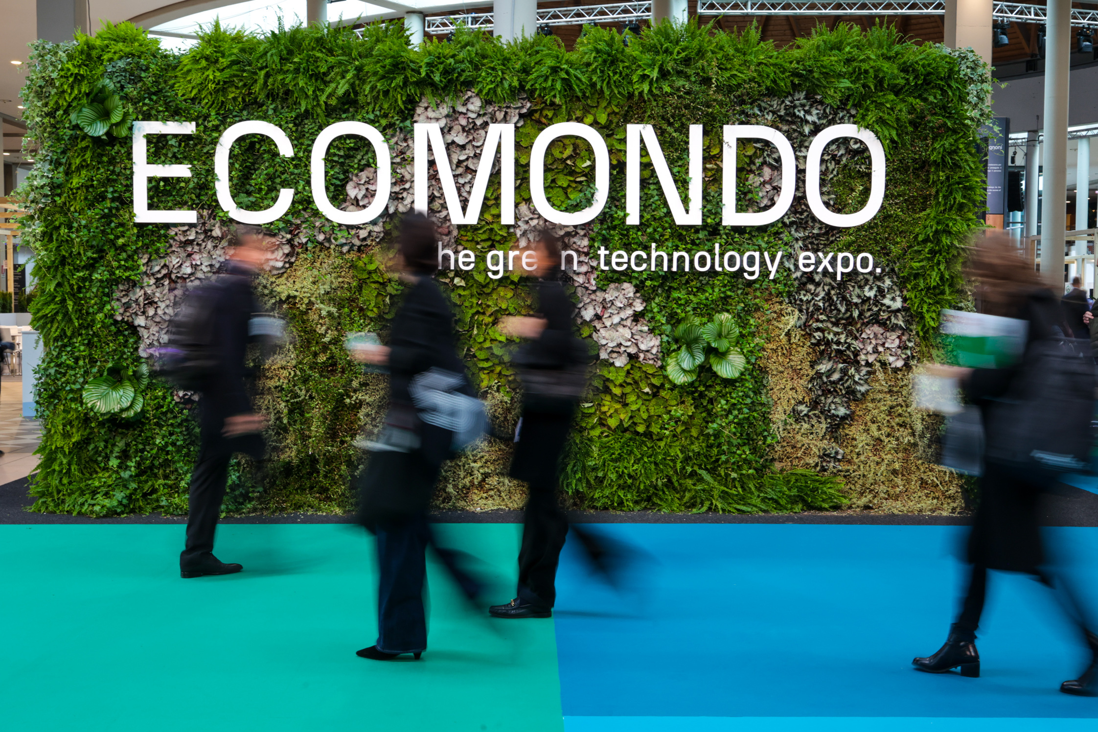 Visitors and exhibitors at Ecomondo circular economy exhibition