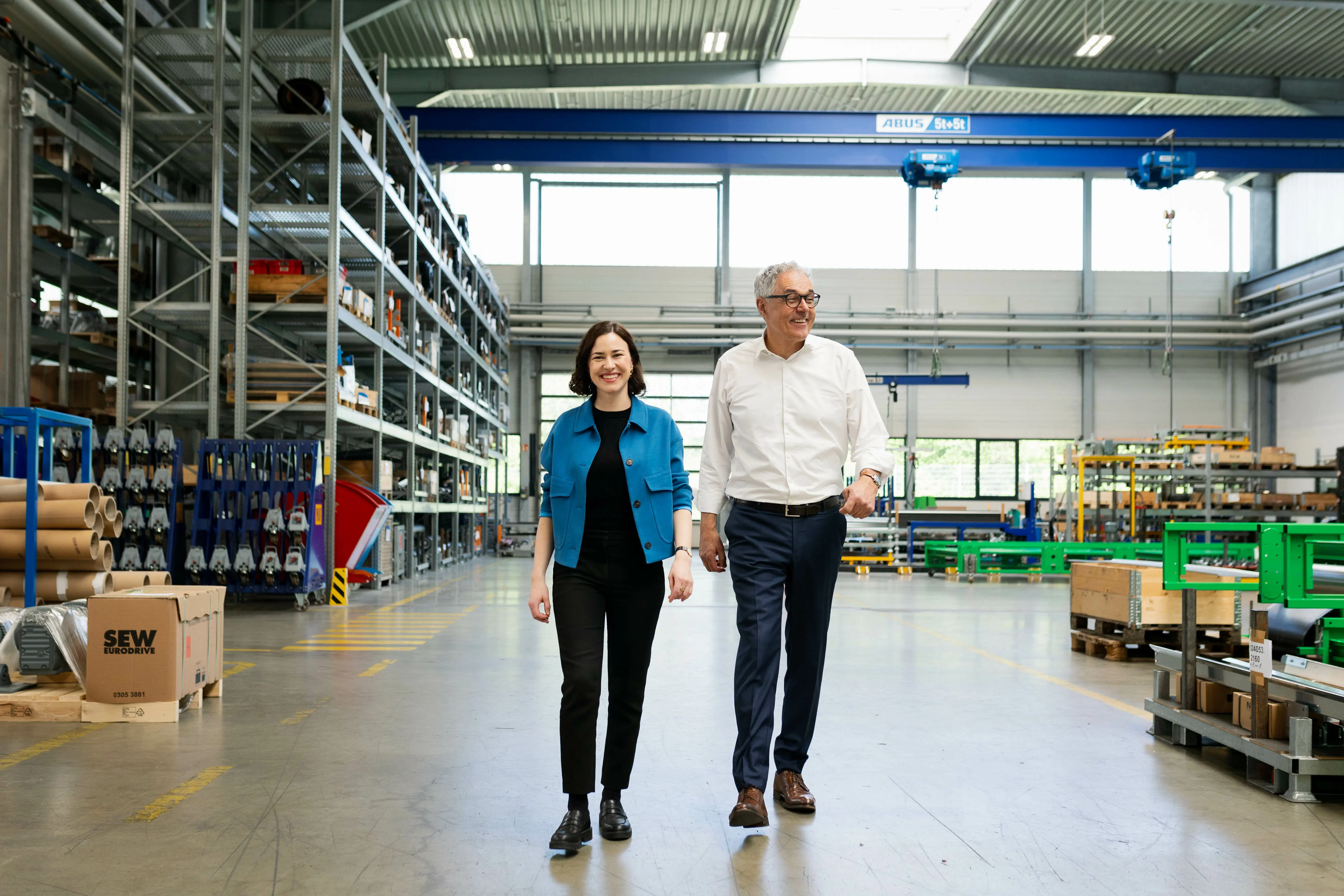 Willi Stadler and Julia Stadler in the company production hall